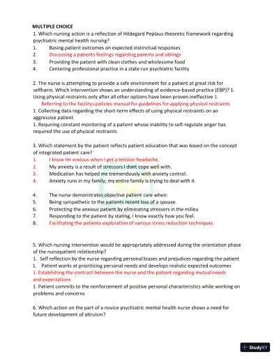 Test Bank for Kaplan and Sadock's Synopsis of Psychiatry: Behavioral Sciences/Clinical Psychiatry, 11th Edition (Chapters 1-37) - Page 10 preview image