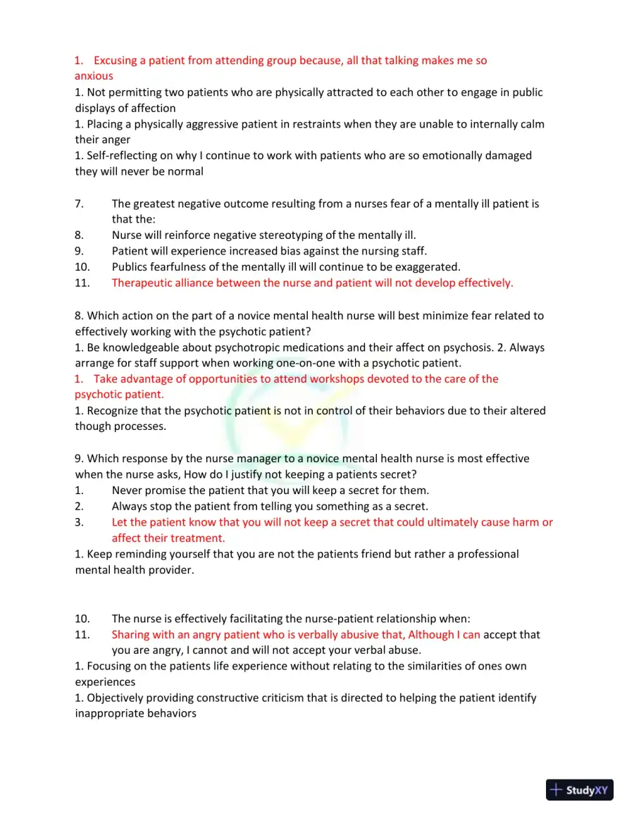 Test Bank for Kaplan and Sadock's Synopsis of Psychiatry: Behavioral Sciences/Clinical Psychiatry, 11th Edition (Chapters 1-37), page 11