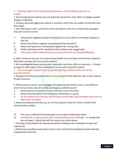 Test Bank for Kaplan and Sadock's Synopsis of Psychiatry: Behavioral Sciences/Clinical Psychiatry, 11th Edition (Chapters 1-37) - Page 11 preview image