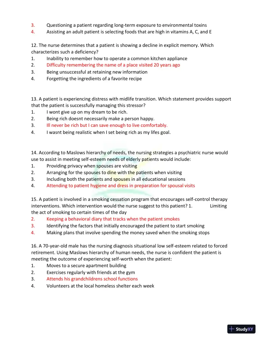 Test Bank for Kaplan and Sadock's Synopsis of Psychiatry: Behavioral Sciences/Clinical Psychiatry, 11th Edition (Chapters 1-37), page 15