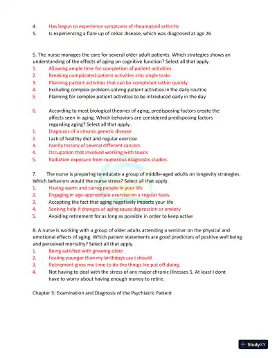 Test Bank for Kaplan and Sadock's Synopsis of Psychiatry: Behavioral Sciences/Clinical Psychiatry, 11th Edition (Chapters 1-37) - Page 17 preview image