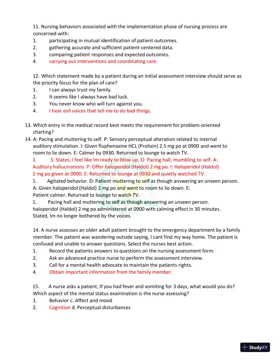 Test Bank for Kaplan and Sadock's Synopsis of Psychiatry: Behavioral Sciences/Clinical Psychiatry, 11th Edition (Chapters 1-37), page 20