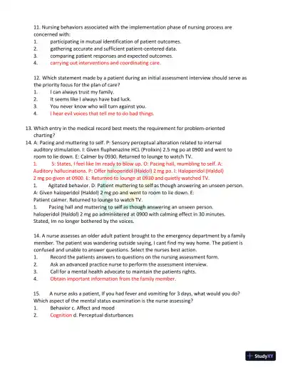 Test Bank for Kaplan and Sadock's Synopsis of Psychiatry: Behavioral Sciences/Clinical Psychiatry, 11th Edition (Chapters 1-37) - Page 20 preview image