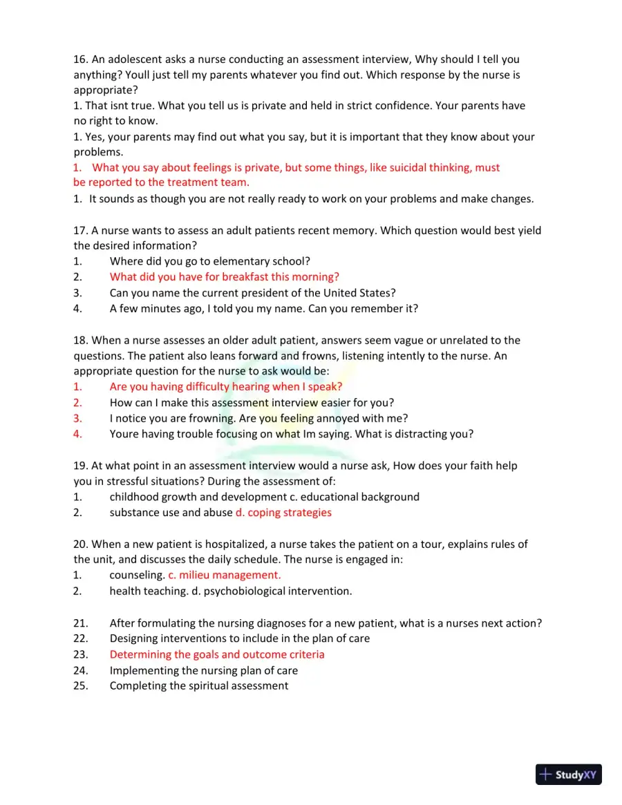 Test Bank for Kaplan and Sadock's Synopsis of Psychiatry: Behavioral Sciences/Clinical Psychiatry, 11th Edition (Chapters 1-37), page 21