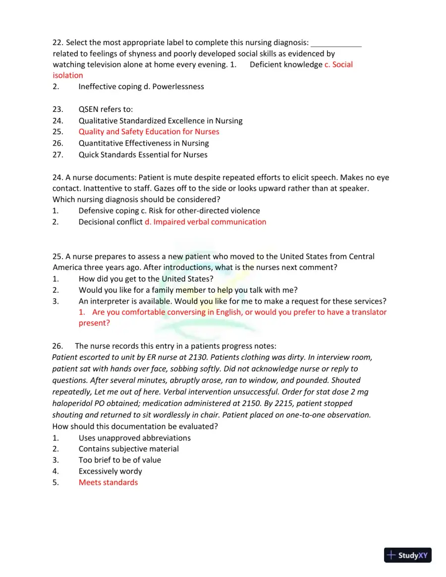 Test Bank for Kaplan and Sadock's Synopsis of Psychiatry: Behavioral Sciences/Clinical Psychiatry, 11th Edition (Chapters 1-37), page 22