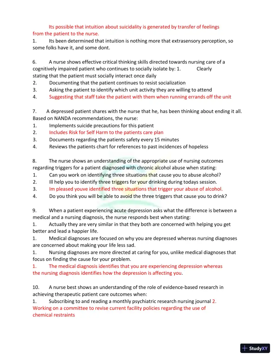 Test Bank for Kaplan and Sadock's Synopsis of Psychiatry: Behavioral Sciences/Clinical Psychiatry, 11th Edition (Chapters 1-37), page 26