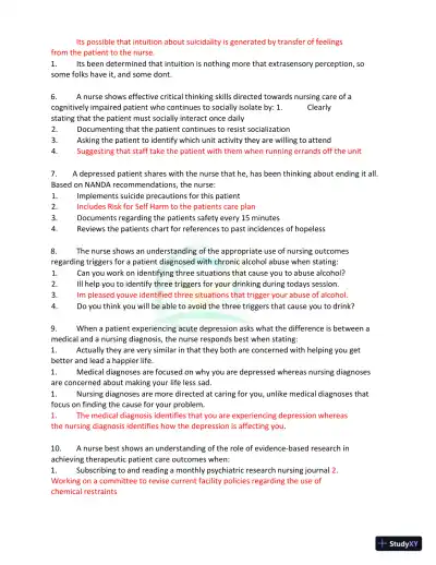 Test Bank for Kaplan and Sadock's Synopsis of Psychiatry: Behavioral Sciences/Clinical Psychiatry, 11th Edition (Chapters 1-37) - Page 26 preview image