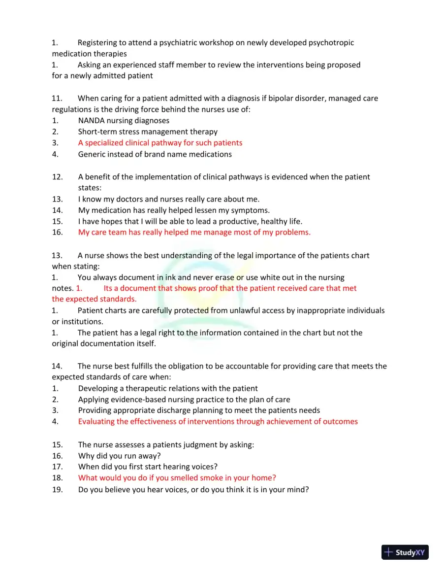 Test Bank for Kaplan and Sadock's Synopsis of Psychiatry: Behavioral Sciences/Clinical Psychiatry, 11th Edition (Chapters 1-37), page 27