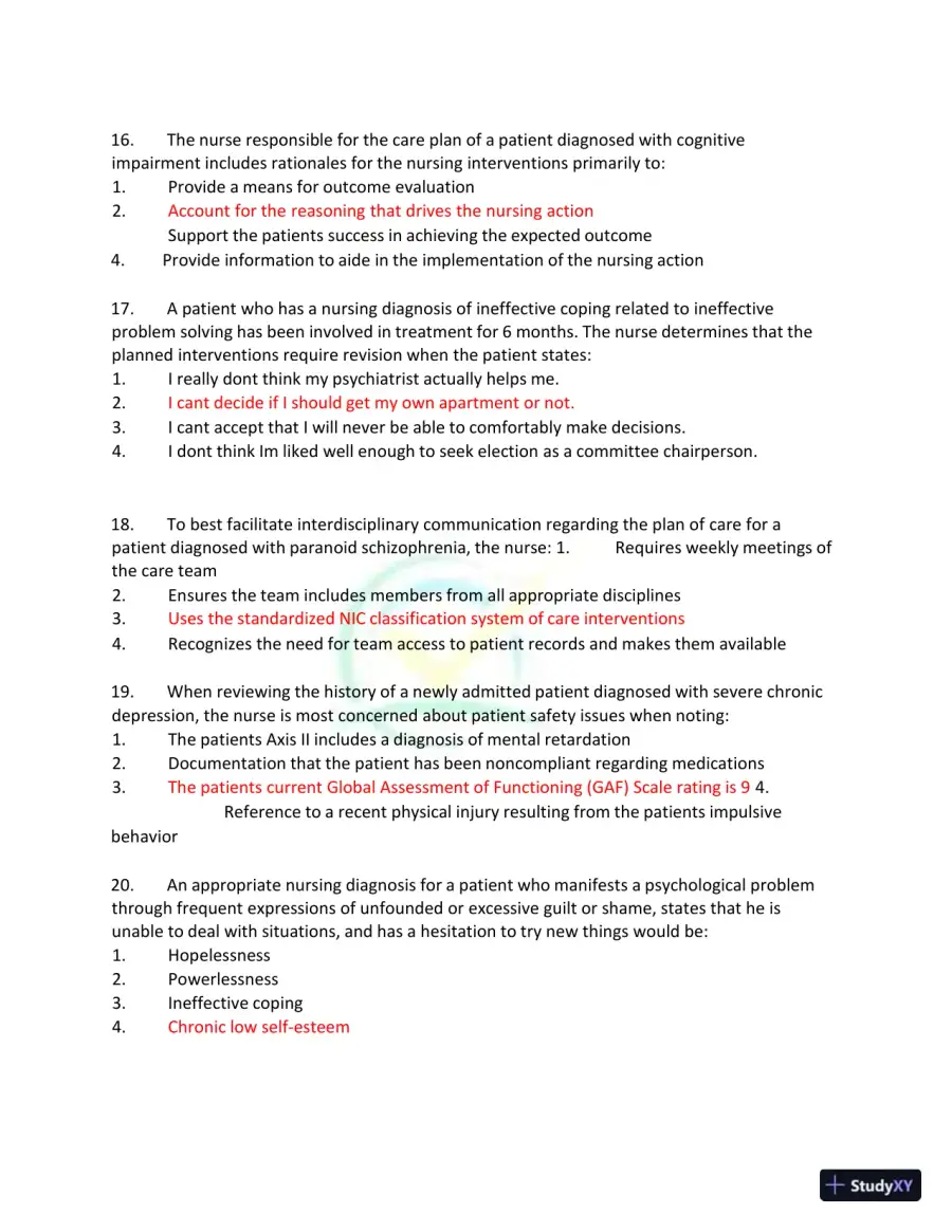 Test Bank for Kaplan and Sadock's Synopsis of Psychiatry: Behavioral Sciences/Clinical Psychiatry, 11th Edition (Chapters 1-37), page 28