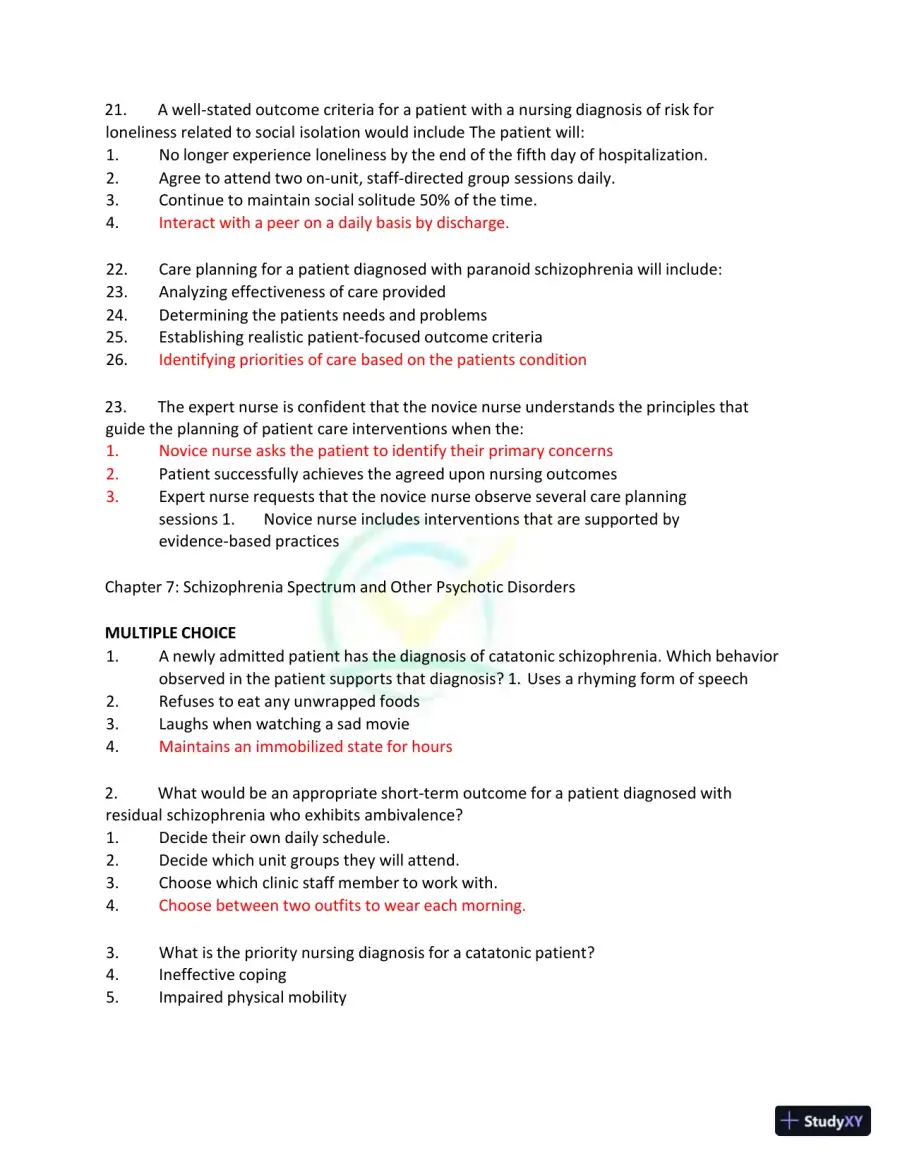 Test Bank for Kaplan and Sadock's Synopsis of Psychiatry: Behavioral Sciences/Clinical Psychiatry, 11th Edition (Chapters 1-37), page 29