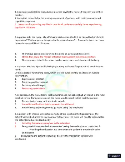Test Bank for Kaplan and Sadock's Synopsis of Psychiatry: Behavioral Sciences/Clinical Psychiatry, 11th Edition (Chapters 1-37) - Page 3 preview image