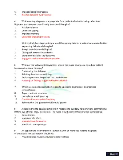 Test Bank for Kaplan and Sadock's Synopsis of Psychiatry: Behavioral Sciences/Clinical Psychiatry, 11th Edition (Chapters 1-37) - Page 30 preview image