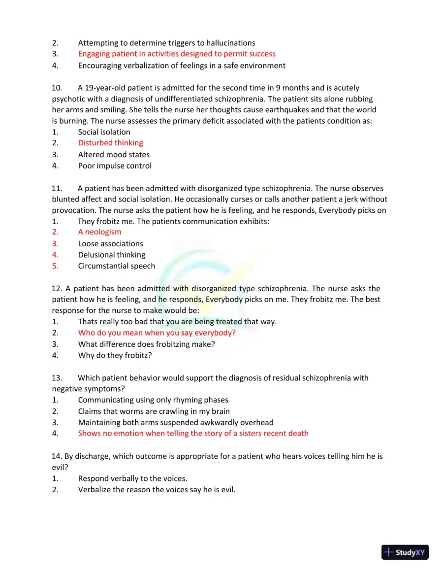 Test Bank for Kaplan and Sadock's Synopsis of Psychiatry: Behavioral Sciences/Clinical Psychiatry, 11th Edition (Chapters 1-37), page 31