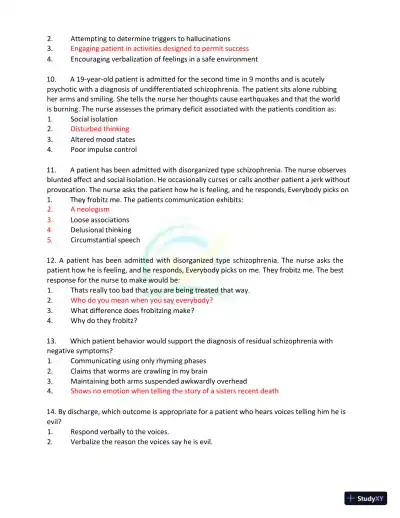Test Bank for Kaplan and Sadock's Synopsis of Psychiatry: Behavioral Sciences/Clinical Psychiatry, 11th Edition (Chapters 1-37) - Page 31 preview image