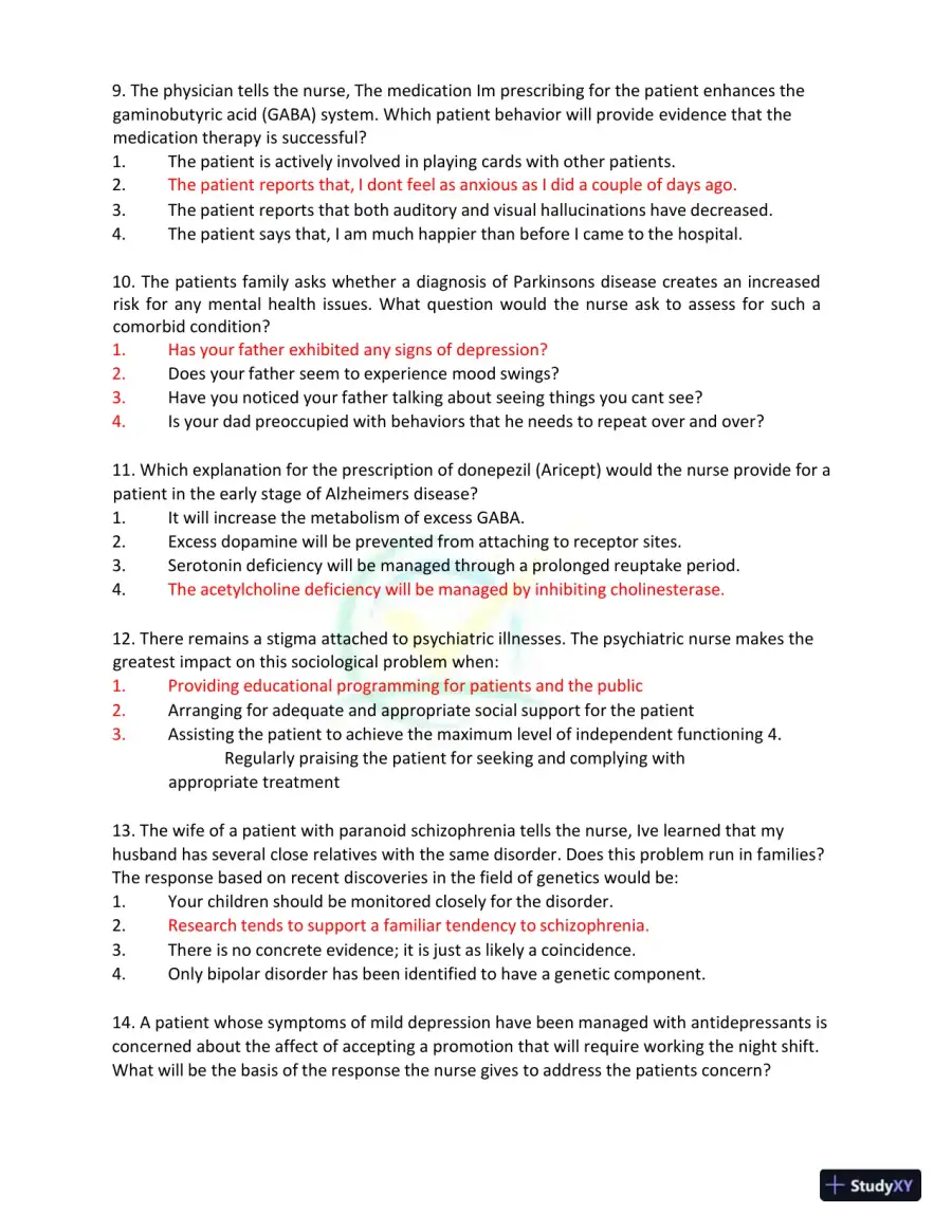 Test Bank for Kaplan and Sadock's Synopsis of Psychiatry: Behavioral Sciences/Clinical Psychiatry, 11th Edition (Chapters 1-37), page 4