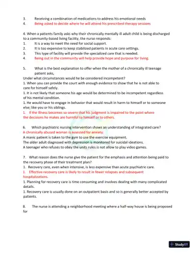 Test Bank for Kaplan and Sadock's Synopsis of Psychiatry: Behavioral Sciences/Clinical Psychiatry, 11th Edition (Chapters 1-37) - Page 7 preview image