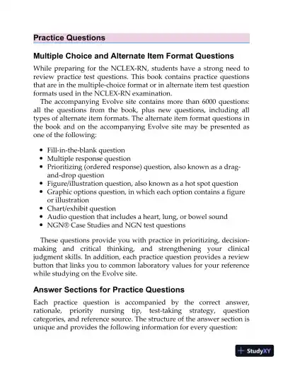 Saunders QandA Review for the NCLEX-RN Examination (2021) - Page 19 preview image
