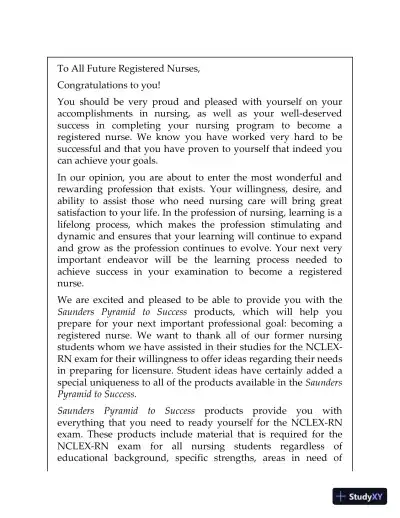 Saunders QandA Review for the NCLEX-RN Examination (2021) - Page 24 preview image