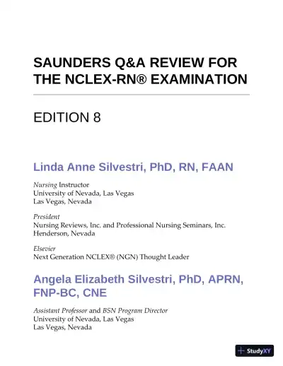 Saunders QandA Review for the NCLEX-RN Examination (2021) - Page 4 preview image
