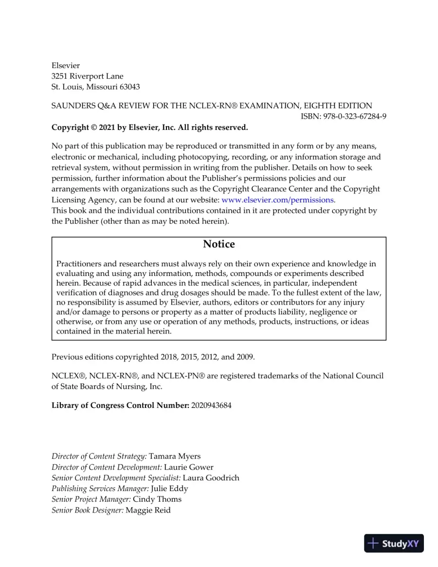 Saunders QandA Review for the NCLEX-RN Examination (2021), page 6