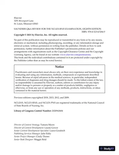 Saunders QandA Review for the NCLEX-RN Examination (2021) - Page 6 preview image