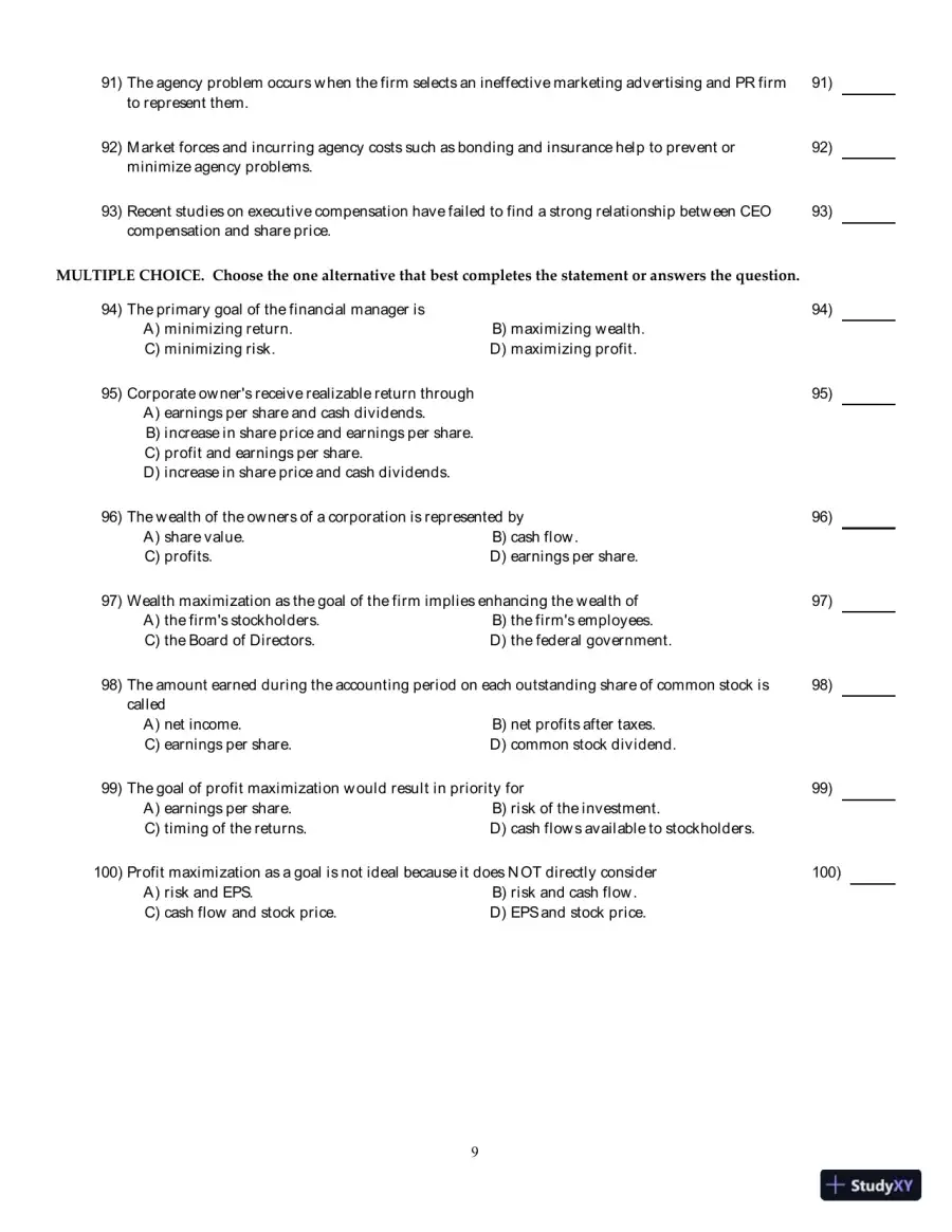 Test Bank for Principles of Managerial Finance, Arab World Edition, page 10