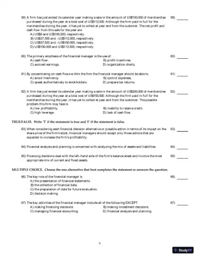 Test Bank for Principles of Managerial Finance, Arab World Edition - Page 7 preview image