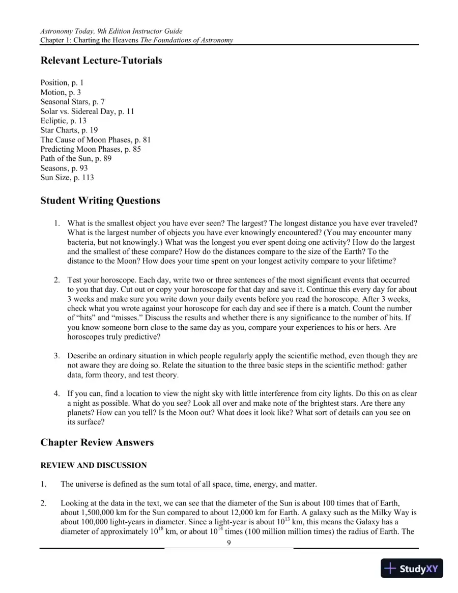 Solution Manual for Astronomy Today, 9th Edition, page 10