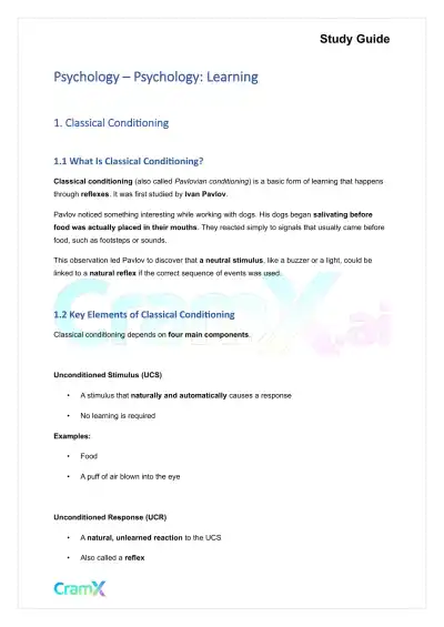 Psychology - Psychology Learning - Page 1 preview image