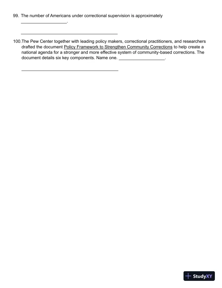 Probation, Parole, and Community-Based Corrections: Supervision, Treatment, and Evidence-Based Practices (Connect, Learn, Succeed) 1st Edition Test Bank, page 15