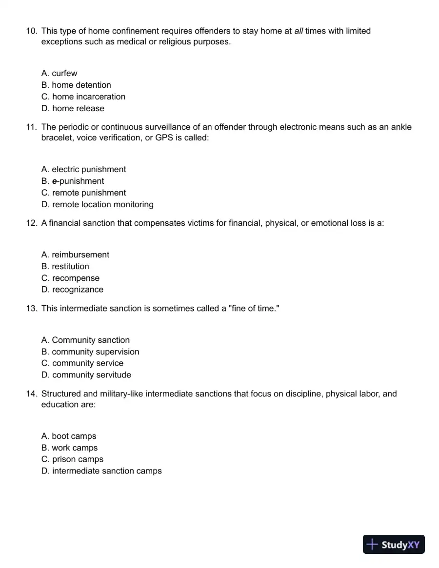 Probation, Parole, and Community-Based Corrections: Supervision, Treatment, and Evidence-Based Practices (Connect, Learn, Succeed) 1st Edition Test Bank, page 4