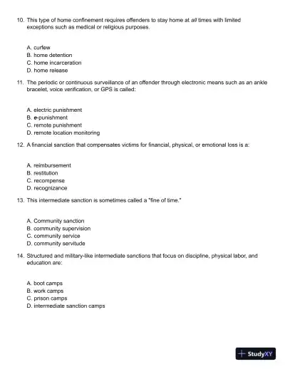 Probation, Parole, and Community-Based Corrections: Supervision, Treatment, and Evidence-Based Practices (Connect, Learn, Succeed) 1st Edition Test Bank - Page 4 preview image
