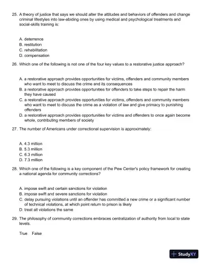 Probation, Parole, and Community-Based Corrections: Supervision, Treatment, and Evidence-Based Practices (Connect, Learn, Succeed) 1st Edition Test Bank - Page 7 preview image