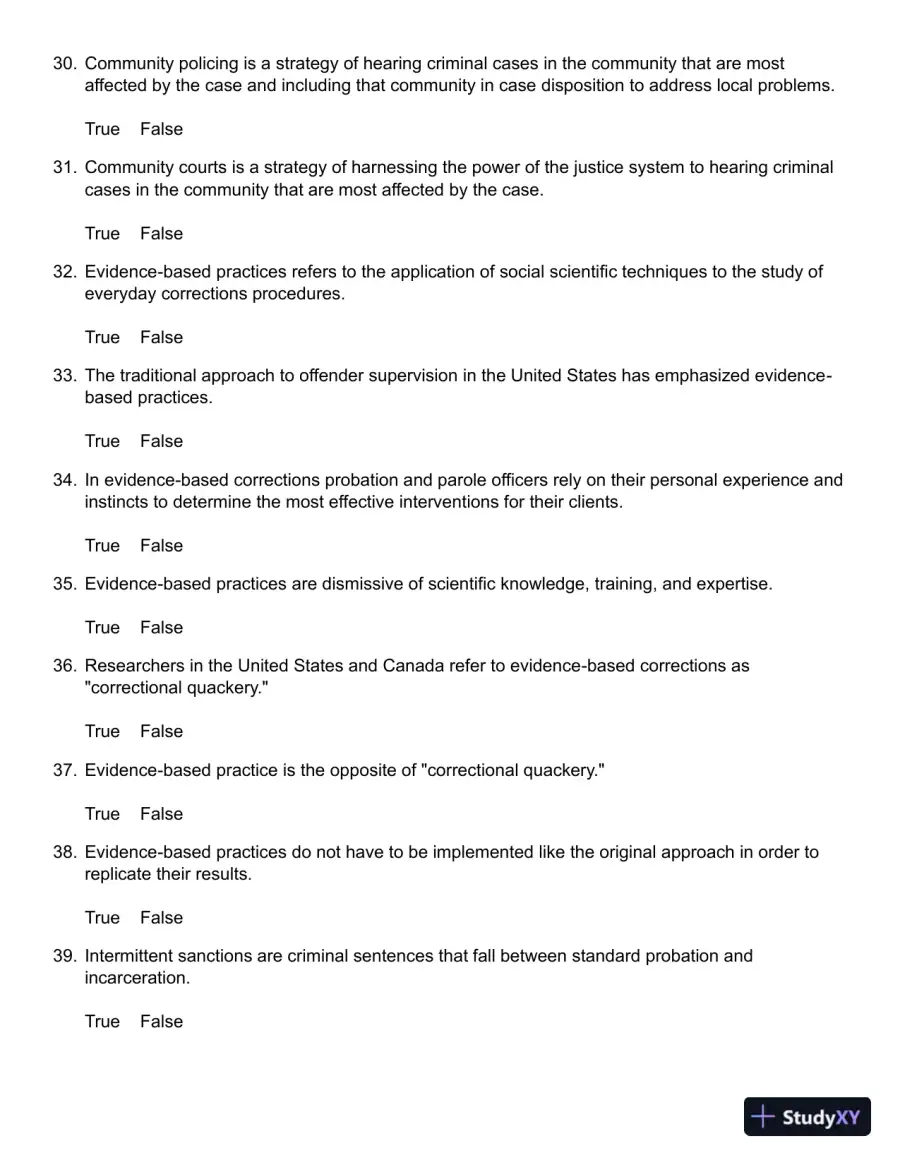 Probation, Parole, and Community-Based Corrections: Supervision, Treatment, and Evidence-Based Practices (Connect, Learn, Succeed) 1st Edition Test Bank, page 8