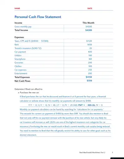 Personal Finance, Fourth Canadian Edition Solution Manual - Page 13 preview image