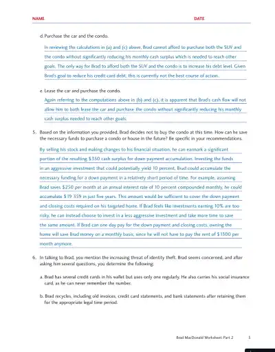 Personal Finance, Fourth Canadian Edition Solution Manual - Page 15 preview image