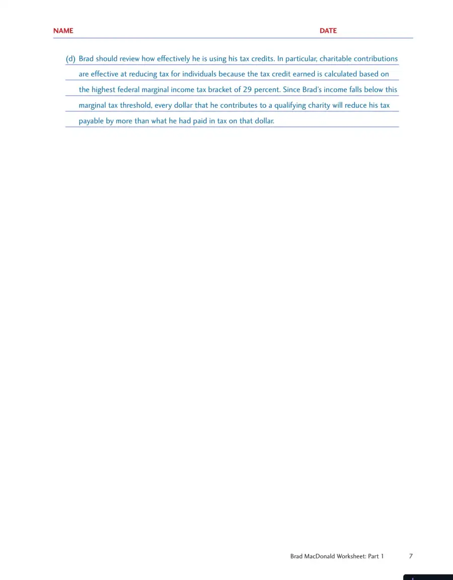 Personal Finance, Fourth Canadian Edition Solution Manual, page 8