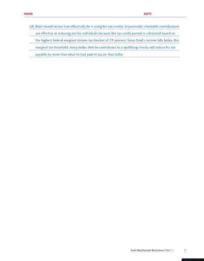 Personal Finance, Fourth Canadian Edition Solution Manual - Page 8 preview image