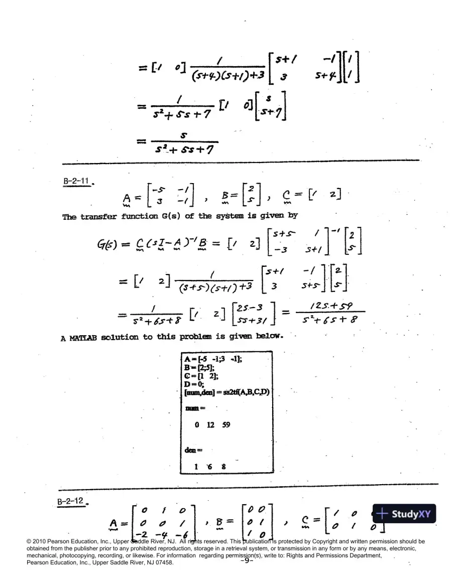 Solution Manual For Modern Control Engineering, 5th Edition, page 10