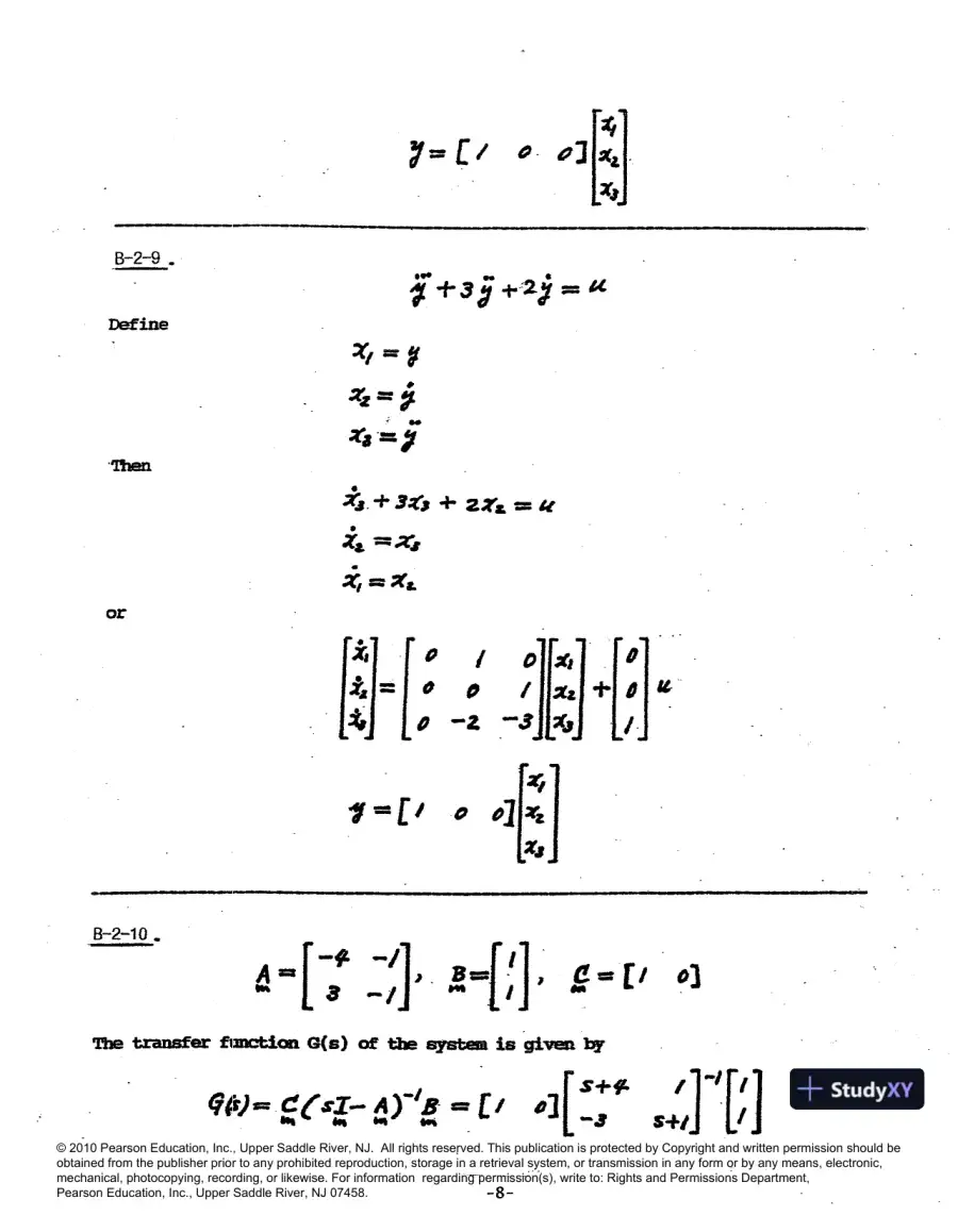 Solution Manual For Modern Control Engineering, 5th Edition, page 9