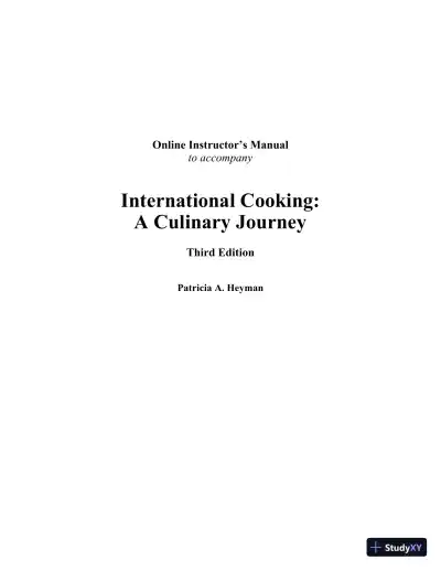 Class Notes for International Cooking: A Culinary Journey, 3rd Edition - Page 1 preview image