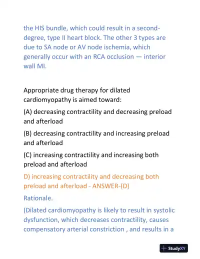 2024-2025 CCRN Pharmacology Real Exam With Answers (72 Solved Questions) - Page 5 preview image