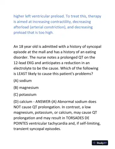 2024-2025 CCRN Pharmacology Real Exam With Answers (72 Solved Questions) - Page 6 preview image