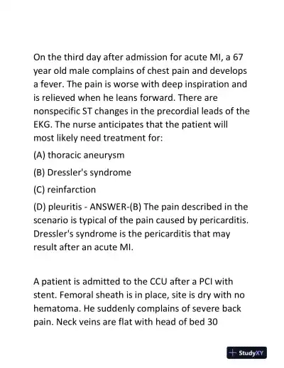 2024-2025 CCRN Pharmacology Real Exam With Answers (72 Solved Questions) - Page 7 preview image