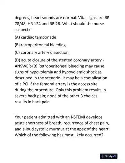 2024-2025 CCRN Pharmacology Real Exam With Answers (72 Solved Questions) - Page 8 preview image