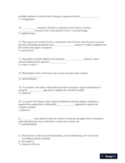Research Methods in Practice: Strategies for Description and Causation Second Edition Test Bank - Page 4 preview image