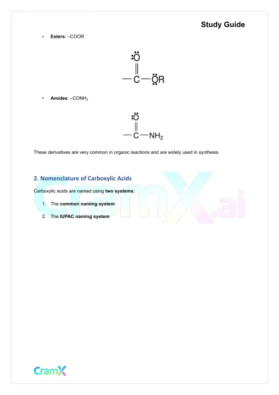 Organic Chemistry II - Carboxylic Acids and their Derivatives, page 2