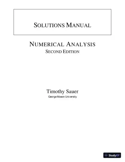 Solution Manual for Numerical Analysis, 2nd Edition - Page 1 preview image