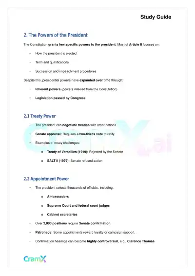 American Government - The President - Page 2 preview image