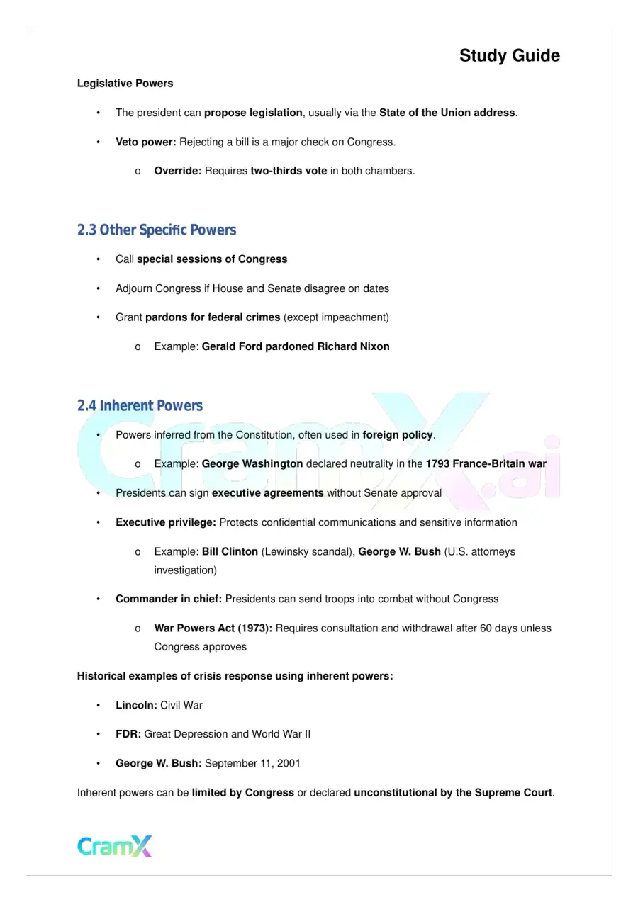 American Government - The President, page 3